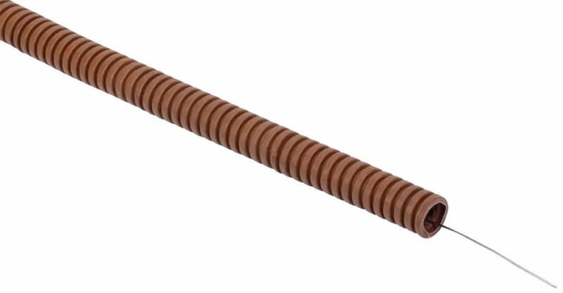 Труба гофрированная ПВХ d=16мм с зондом дуб (25м) IEK ELASTA ET-TG21-121-016-025-K24