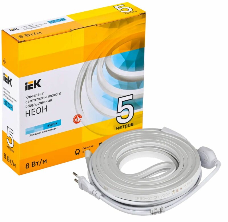 Комплект светодиодной подсветки "Неон" (лента LED 5м LSR5-2835W120-8-IP65-220В + драйвер) IEK