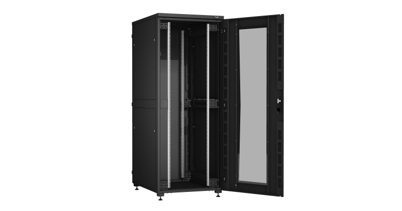 Напольный шкаф серии Lite II 19", 42U, стеклянная дверь TFI-428010-GHMH-R-BK