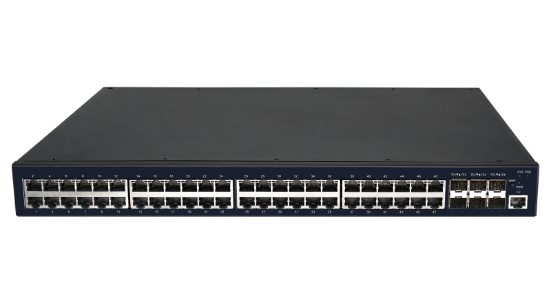 Управляемый коммутатор L3 PoE GIGALINK, Stack, 48*1Гбит/с PoE, 6*1/10Гбит/с SFP+, PoE GL-SW-G304-54P