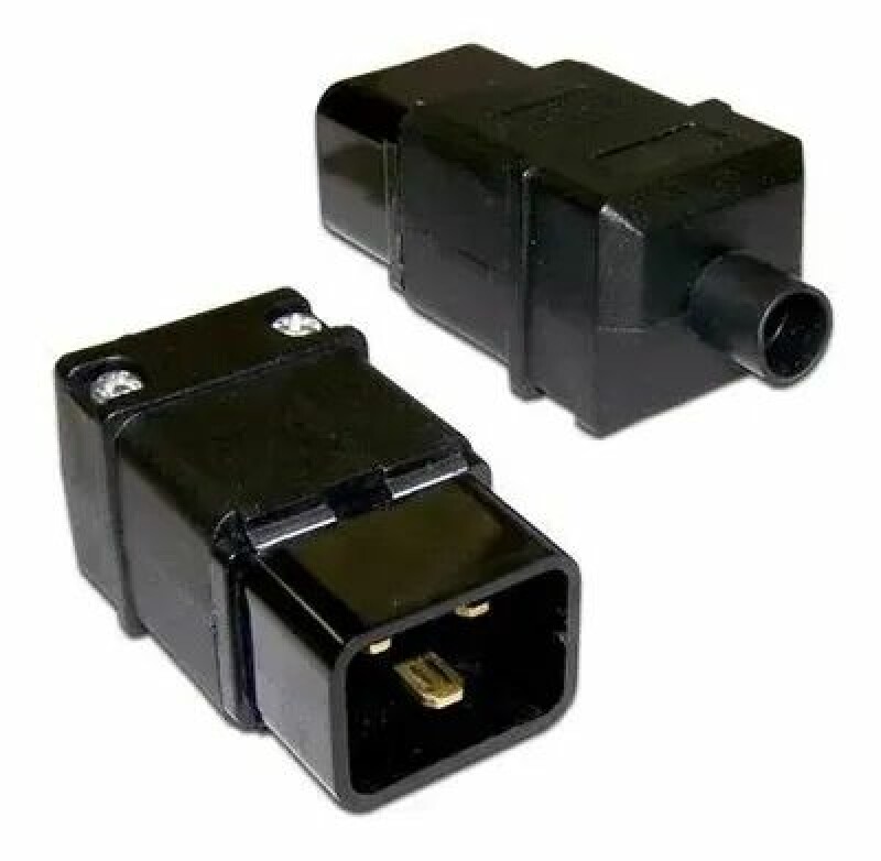 Вилка IEC 60320 C20, 16A, 250V, прямая, разборная, черная LAN-IEC-320-C20