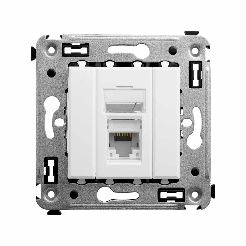 Компьютерная розетка RJ-45 в стену, кат.5e одинарная, "Avanti", "Белое облако" 4400463