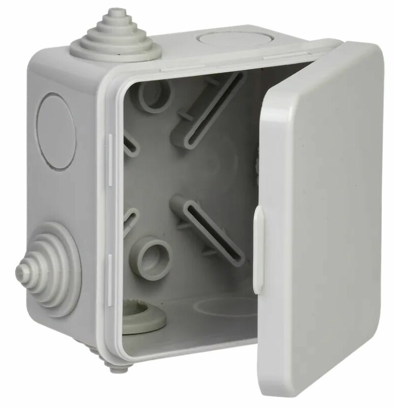 Коробка распаячная КМ41238 для открытой проводки 80х80х50мм UKO31-080-080-050-K03-54