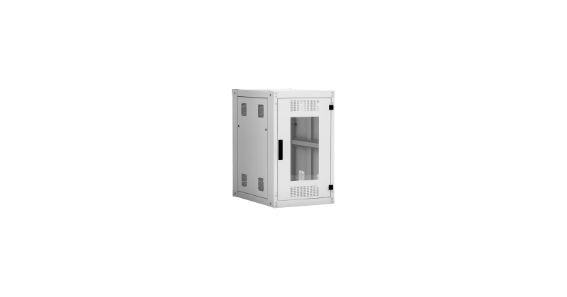 Напольный шкаф NETLAN 19", 18U, Ш600хВ974хГ800мм стекл. дверь, серый EC-FZ-186080-GMM-GY