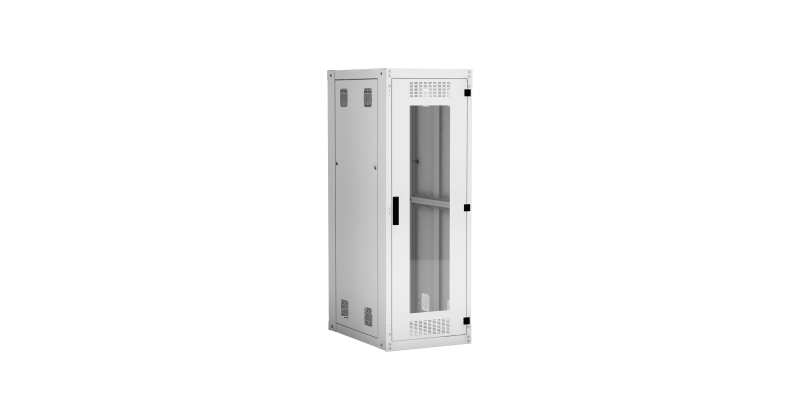 Напольный шкаф NETLAN 19", 33U, стекл. дверь, серый Ш600хВ1641хГ800мм, EC-FZ-336080-MMM-GY