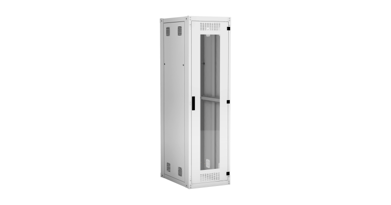 Напольный шкаф NETLAN 19", 42U, стекл. дверь, серый Ш600хВ2042хГ800мм, EC-FZ-426080-GMM-GY