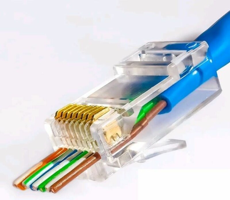 Коннектор со сквозным отверстием EZNetko plug RJ-45 (8p8c) cat.5е неэкранированный