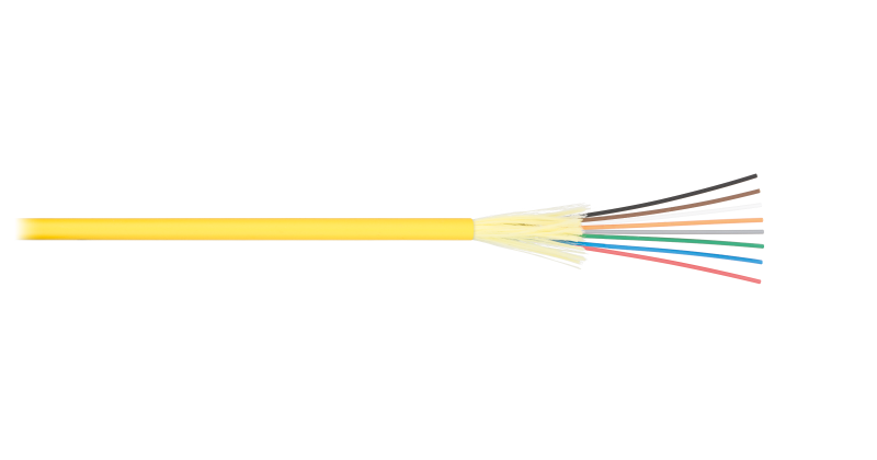 Кабель NIKOMAX волоконно-оптический, 12 волокон, одномодовый 9/125мкм, OS2, ПВХ NMF-2IS-012S2A-YL