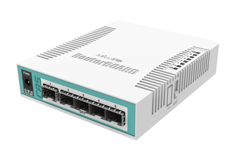 Коммутатор, MikroTik 5х SFP, 1x RJ45/SFP, RouterOS CRS106-1C-5S
