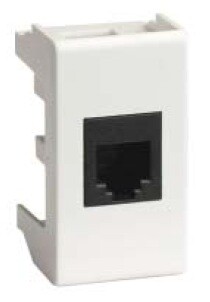Компьютерная розетка RJ-45 кат.5E (экранированная), «Viva», 1 мод., белая 45047