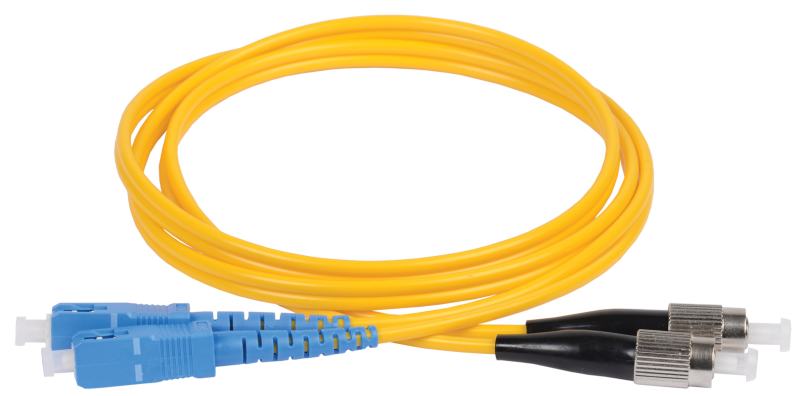 Шнур NIKOMAX 9/125мкм, стандарта OS2, SC/UPC-FC/UPC, двойной, PVC нг(B), 2мм, желтый, 2м