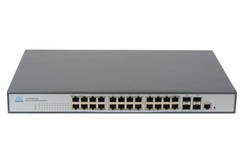 Коммутатор GIGALINK, Web-Smart управляемый, индустриальный 19”, 22 PoE (802.3af)