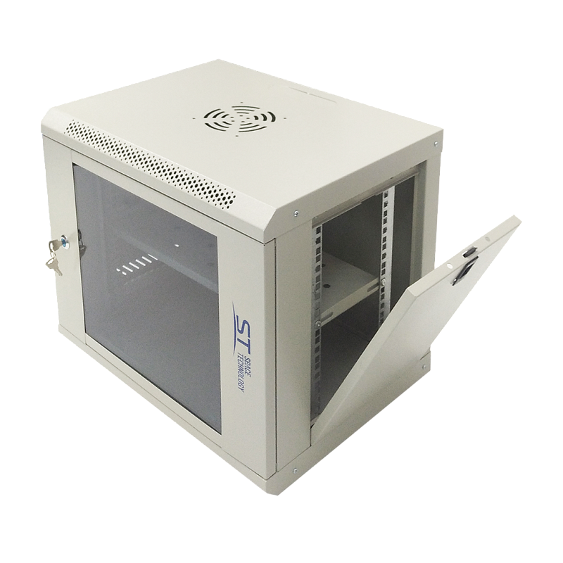 Шкаф для размещения телекоммуникационной аппаратуры ST-NC9U600 (СЕРЫЙ) С ПОЛКОЙ