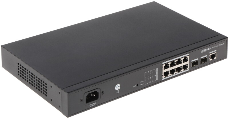 Коммутатор 10-портовый гигабитный коммутатор с 8-РОЕ портами, L2 Dahua DH-PFS4210-8GT-150