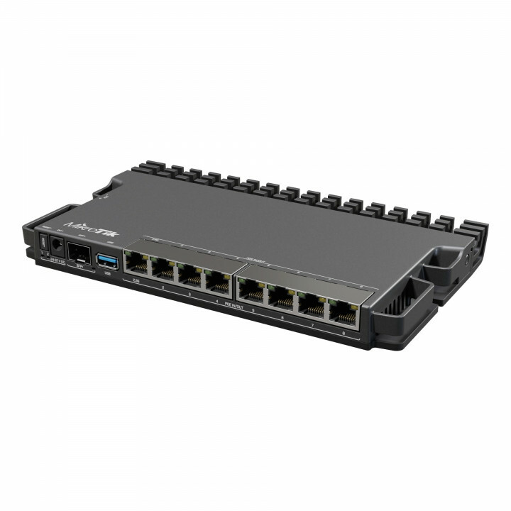 PoE-маршрутизатор, 7х 1G RJ45, 2.5G RJ45, 10G SFP+, раздача PoE 130 Вт MikroTik RB5009UPr+S+IN