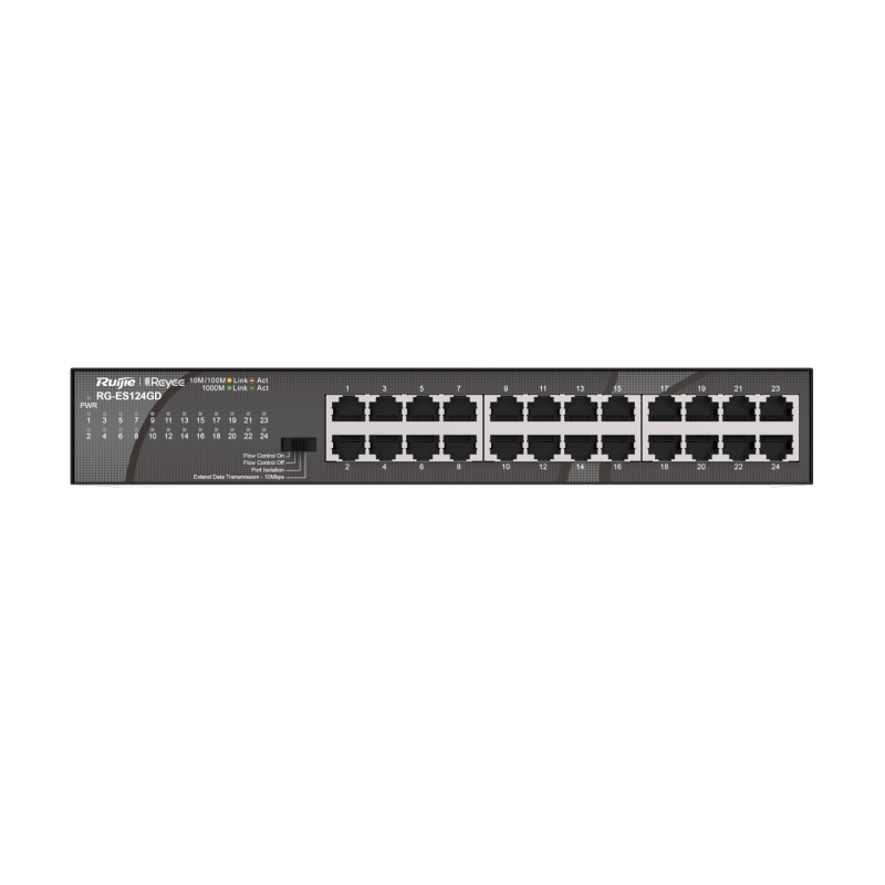 Коммутатор Ruijie 24-портовый настольный неуправляемый без поддержки PoE RG-ES124GD