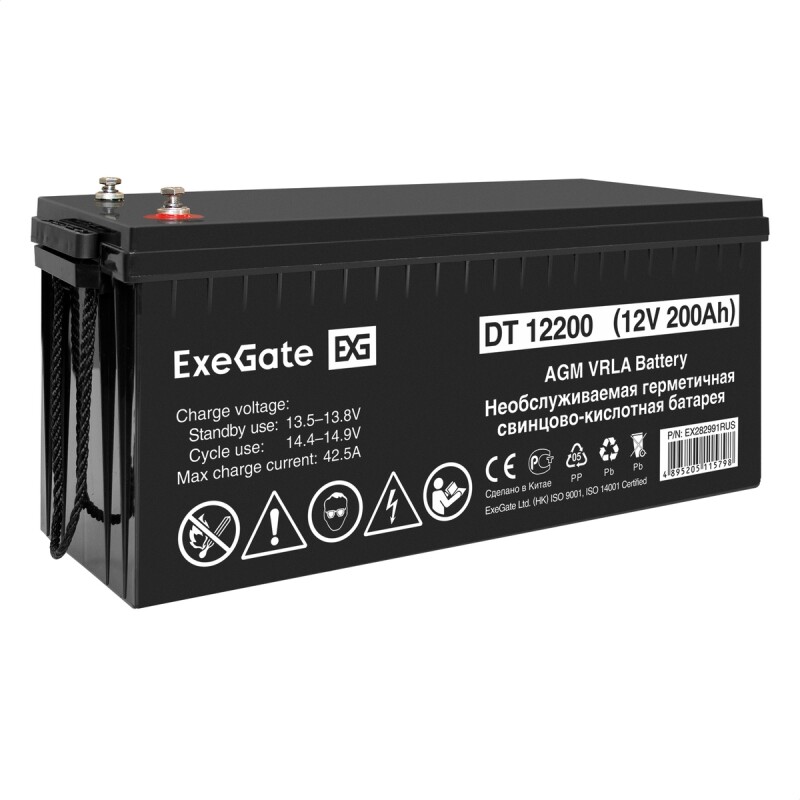 Аккумуляторная батарея ExeGate DT 12200 (12V 200Ah, под болт М5) EX282991RUS