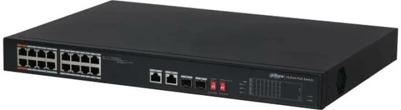 Коммутатор PoE 16-портовый неуправляемый Dahua DH-S3218-16ET-190