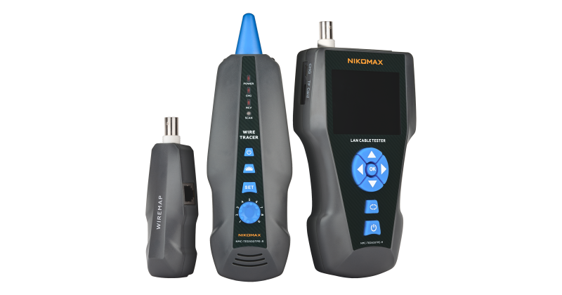 Кабельный тестер NIKOMAX с LCD дисплеем, UTP/STP, RJ45, RJ12, RJ11, BNC, NMC-TED500TPE