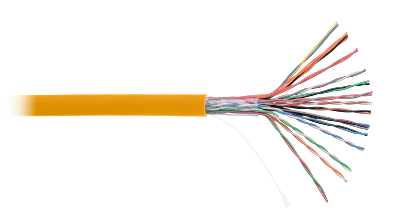 Кабель NETLAN U/UTP 16 пар, Кат.5 (Класс D), 100МГц, одножильный, BC (чистая медь), оранжевый, 305м