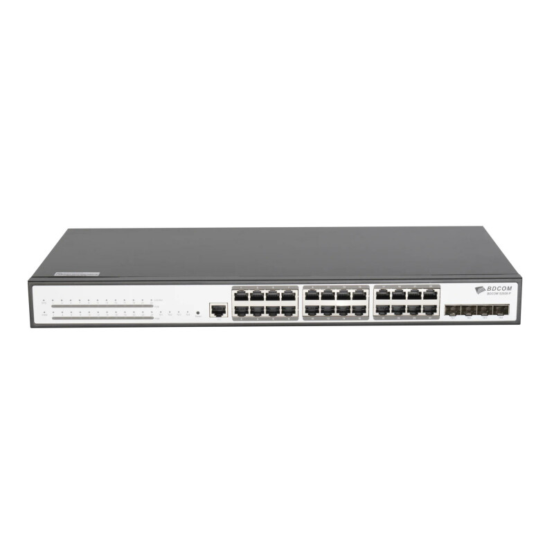 Управляемый PoE коммутатор уровня 3 BDCOM S2900-24P4X, 24x 10/100/1000Base-T S2900-24P4X
