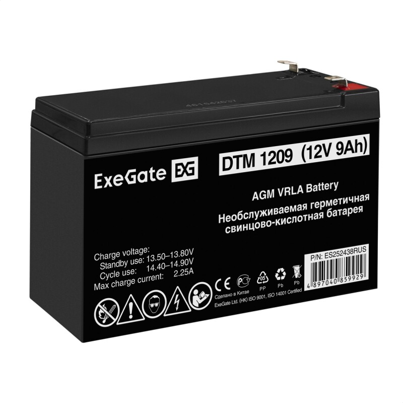 Аккумуляторная батарея ExeGate DTM 1209 (12V 9Ah, клеммы F1)