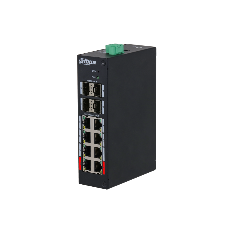 12-портовый управляемый коммутатор с PoE, промышленное исполнение DH-HS4412-8ET-96