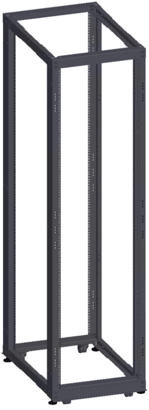 Монтажная стойка двухрамная раздвижная 19", 42U, Ш550xВ1995xГ(600-1000) мм, TRK-425510-R-BK