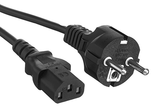 Кабель питания ExeGate Power PC-1P Евровилка Schuko->C13,3*0.75mm2, медь,черный, 10A, 1м EP280641RUS