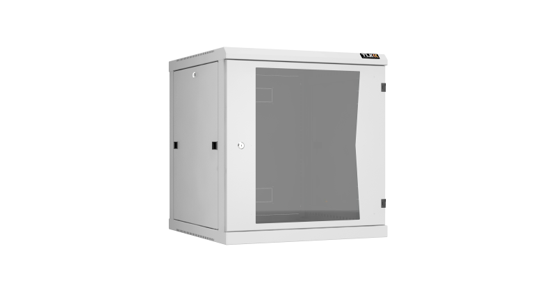 Настенный разборный шкаф TLK 19", 12U, стеклянная дверь, Ш600хВ636хГ600мм, TWC-126060-R-G-GY