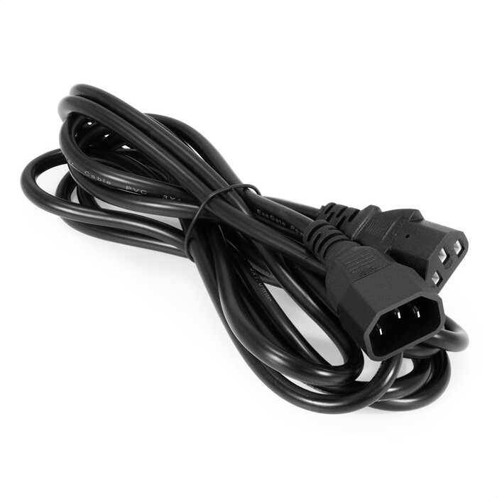 Кабель питания ExeGate Power EC-3P (C13->C14, VDE-250V-3*1.0mm2, медь, черный, 10A, 3м) EP280629RUS