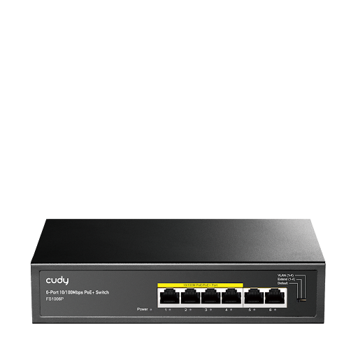 Коммутатор 6-портовый Fast Ethernet PoE+ Cudy FS1006P