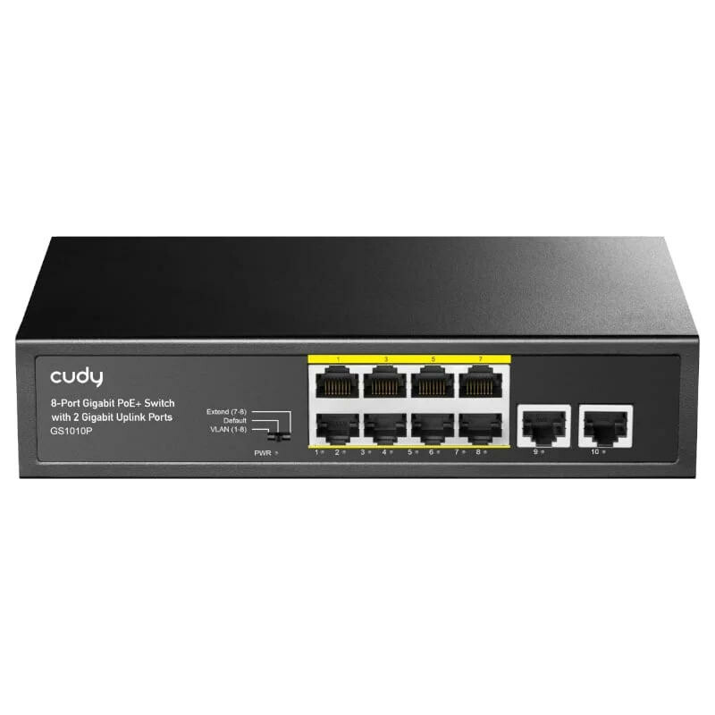 Коммутатор PoE+ GbE 8-портовый CUDY GS1010PE