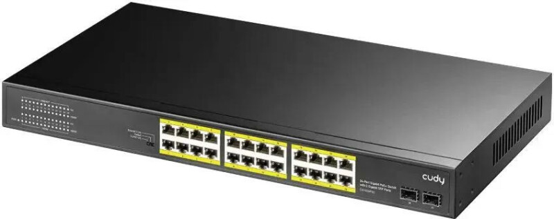 Коммутатор CUDY, неуправляемый 24-Port Gigabit PoE+ Switch with 2 SFP ports 300W GS1028PS2
