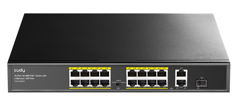 Коммутатор с поддержкой PoE/PoE+ до 200 Ватт Cudy FS1018PS1