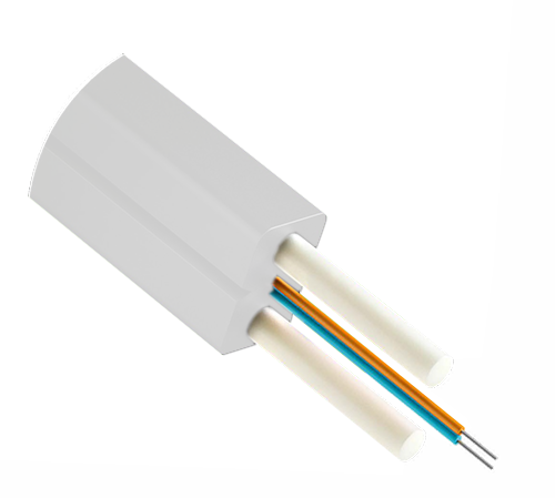 Кабель оптический FTTH DROP абонентский диэлектрический 1 волокно, белый, бухта 2км. G657