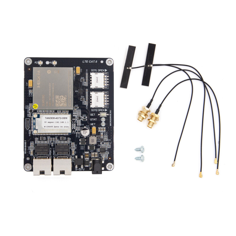Встраиваемый 4G роутер, Wi-Fi, LTE модем Cat.6 и 2 порта Ethernet TANDEM 4GT2-OEM-1