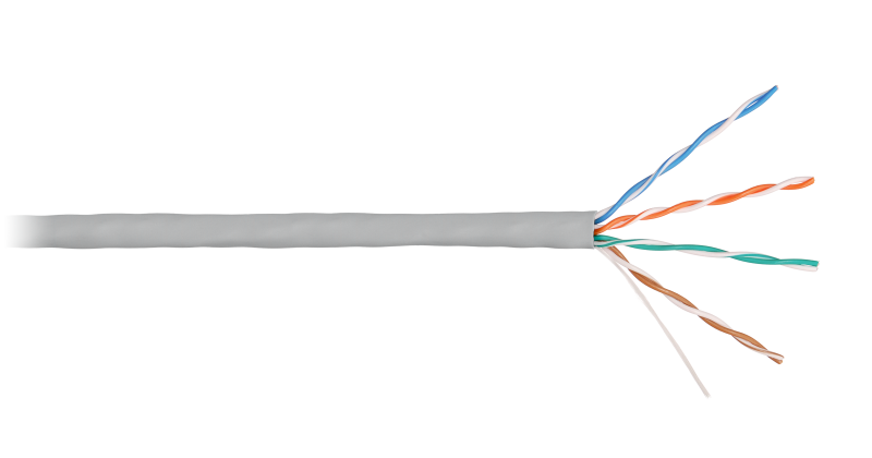 Кабель витая пара Bion BCL-U5451-101 U/UTP, кат.5e, 4x2x0,51мм CCA, одножильный, PVC, 305м, серый