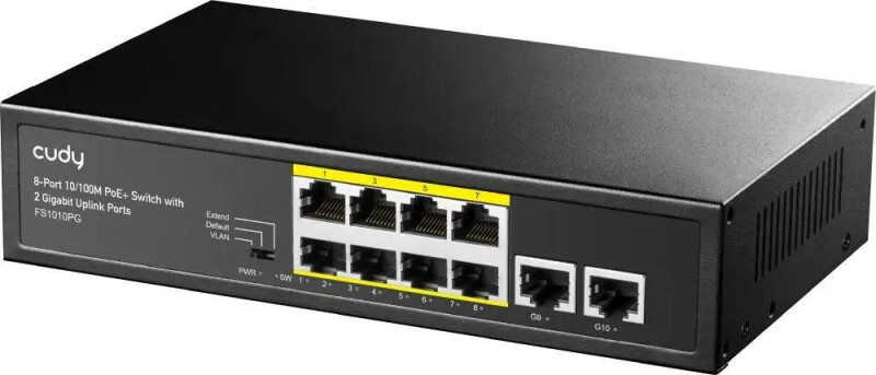 Коммутатор CUDY FS1010PG, гигабитный неуправляемый 10-портовый с поддержкой PoE+