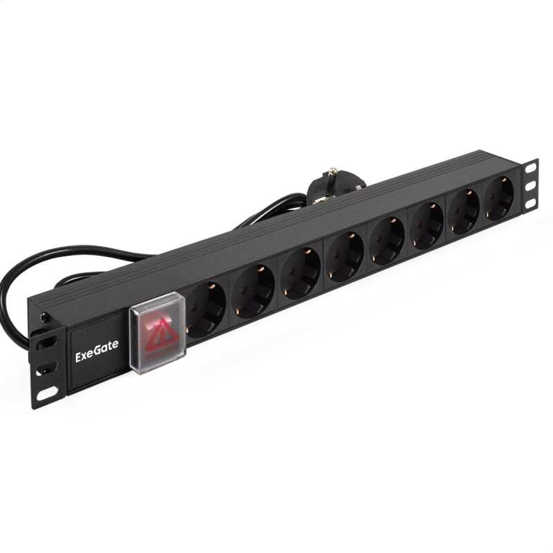 Блок розеток ExeGate ServerPro PDU-19H805 Al-8S-EU3CU-SW EX280844RUS