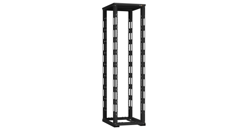 Монтажная стойка двухрамная с разборной рамой 19", 47U, Ш600xВ2217xГ800мм, с крышей, TRD-476080-R-BK