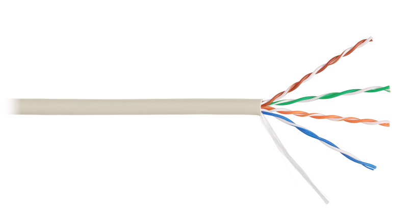 Кабель NIKOMAX U/UTP 4 пары, Кат.5e (Класс D), тест по ISO/IEC, 100МГц, (0,51мм) PVC серый, 305м