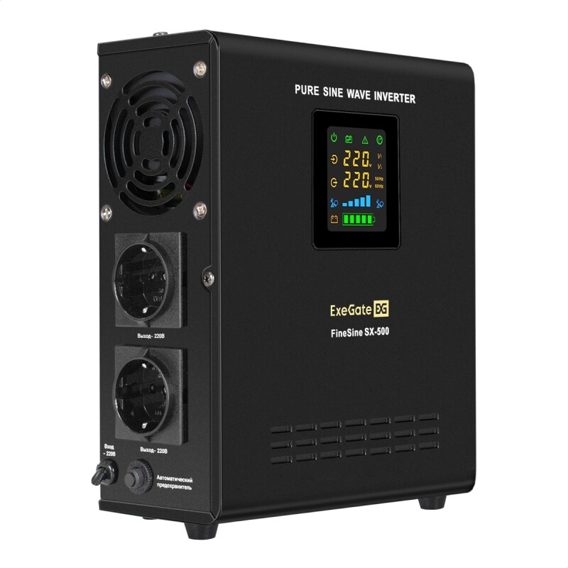 ИБП (инвертор, синус, для котла, настенный) ExeGate FineSine SX-500.LCD.AVR.2SH EX295995RUS