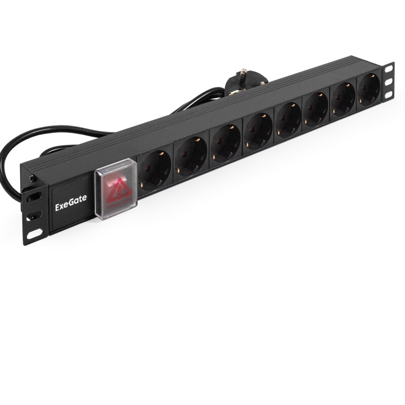 Блок розеток ExeGate ServerPro PDU-19H803 Al-8S-EU2CU-SW EX280842RUS