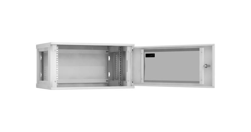 Настенный разборный шкаф NIKOMAX Essential Line 19", 6U, стеклянная дверь, Ш600хВ303хГ600мм.