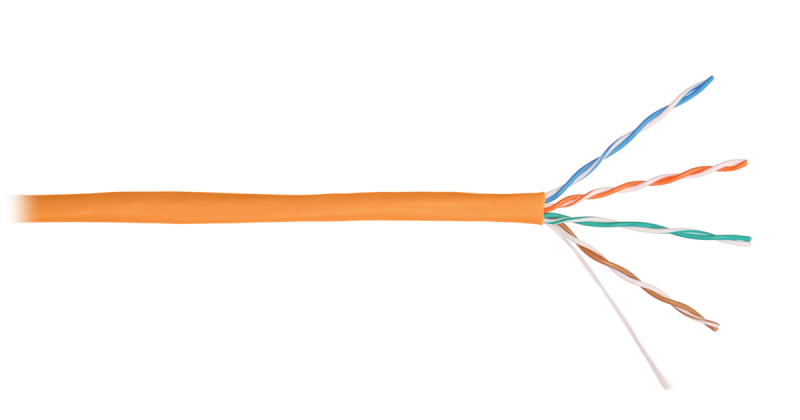 Кабель NIKOMAX U/UTP 4 пары, Кат.5e (Класс D), тест по ISO/IEC, 100МГц, одножильный, NMC 2100C-OR