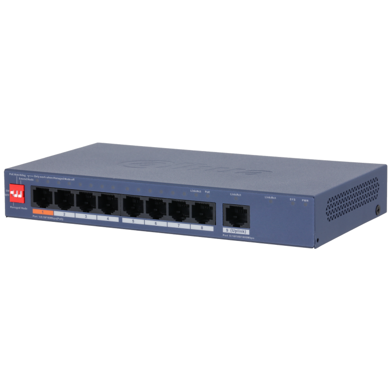 8-портовый PoE коммутатор с функцией облачного управления DH-CS4009-8ET1GT-60