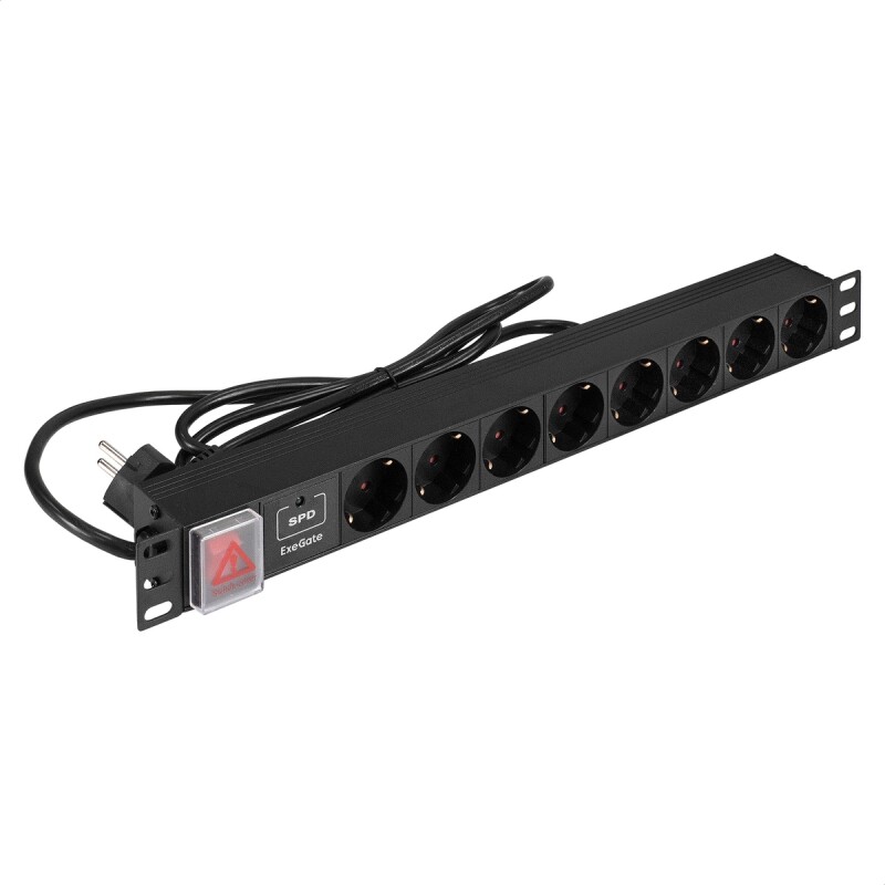 Блок розеток ExeGate ServerPro PDU-19H805 Al-8S-EU3CU-SW-SPD1 EX299603RUS