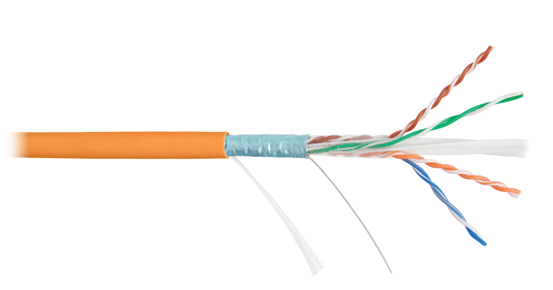 Кабель NIKOMAX F/UTP 4 пары, Кат.6 (Класс E), тест по ISO/IEC, 250МГц, оранжевый, 305м NMC 9240C-OR