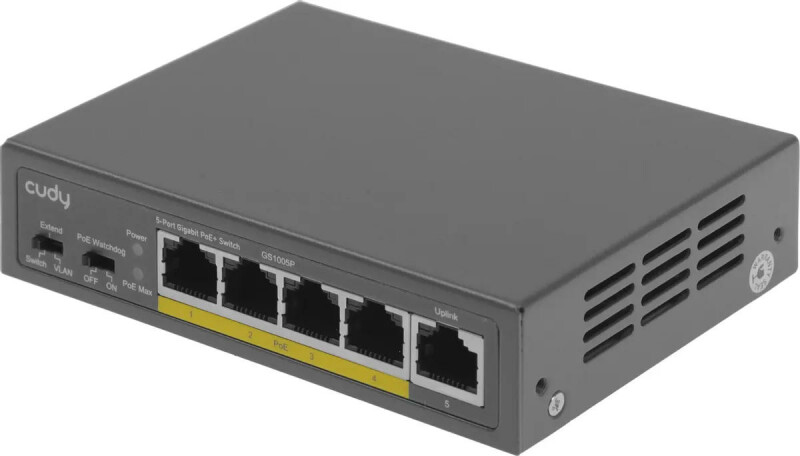 Коммутатор PoE Cudy GS1005P неуправляемый, 10/100/1000BASE-T 5 шт. PoE 60 Вт